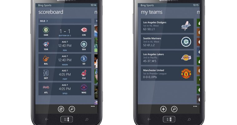 MSN/Bing Sports for Windows Phone 8